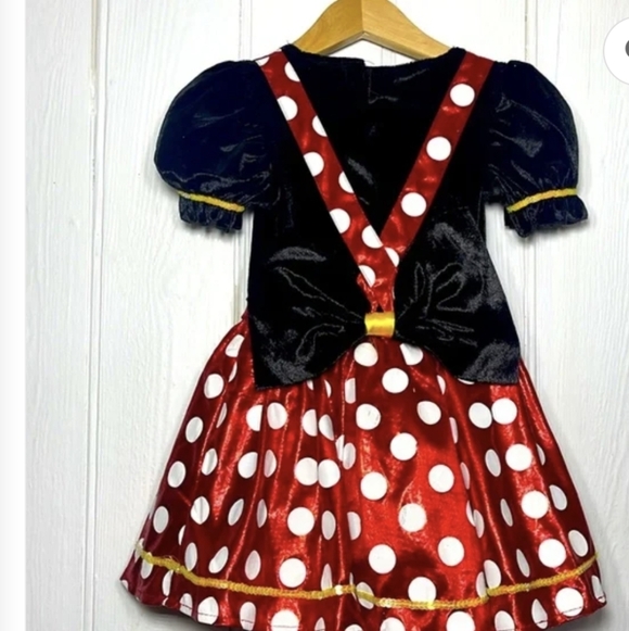 Disney Red Polka Dot Minnie Mouse Costume Dress Girls Medium Size 8/10 - Picture 11 of 17